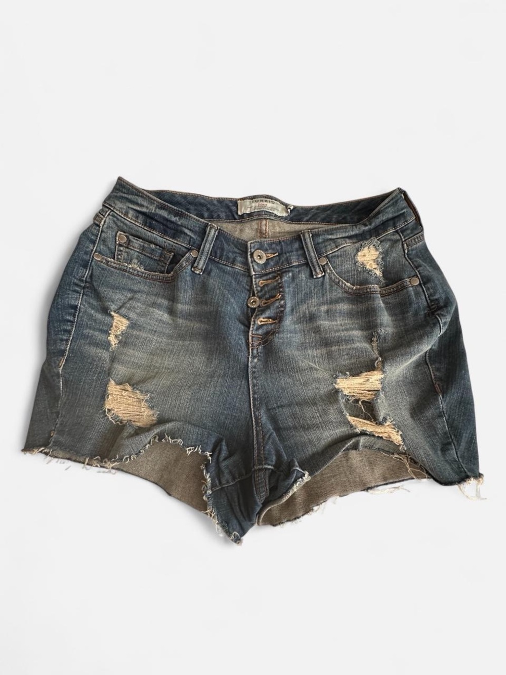 Torrid High Rise Skinny Denim Short Vintage Stretch Dark Wash size 12